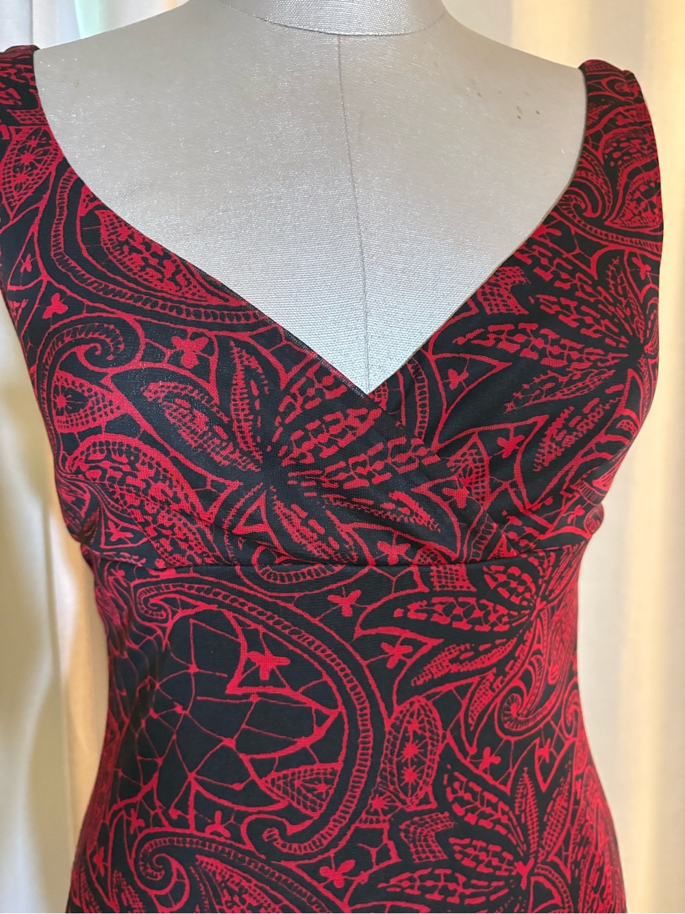 Ruby Rox Y2K Mesh Overlay Asymmetrical Hem Dress Paisley Print | Size M - Picture 3 of 15